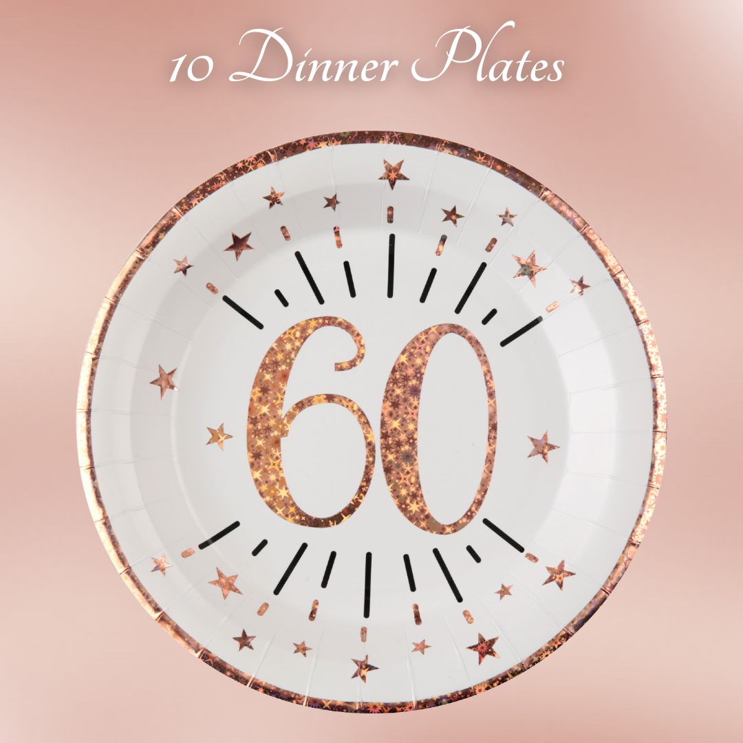 Rose Gold 60th Birthday Bundle - Complete Party Solution, Enjoy!
