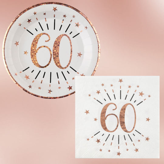 Rose Gold 60th Birthday Bundle - Complete Party Solution, Enjoy!