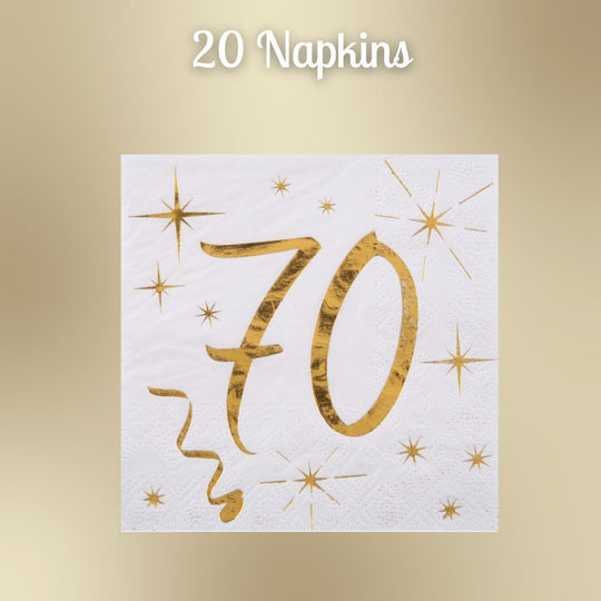 70th Birthday Gold Party Supplies Bundle - Effortless Celebration Solution