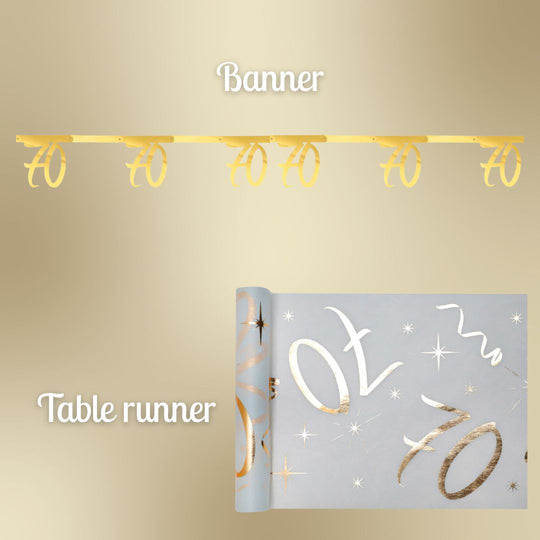 70th Birthday Gold Party Supplies Bundle - Effortless Celebration Solution