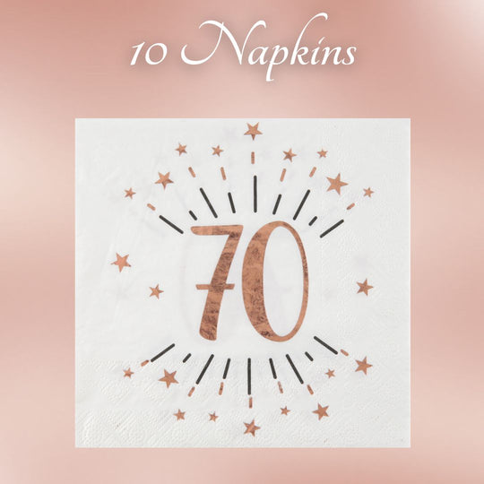 70th Birthday Rose Gold Party Supplies Bundle – Effortless Joy Awaits!