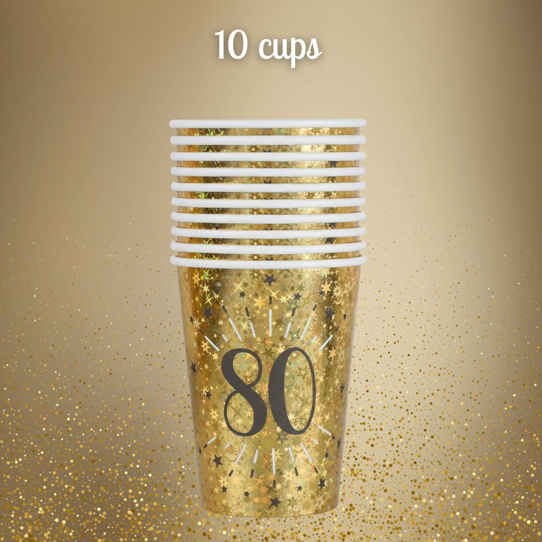 80th Birthday Party Bundle: Gold Supplies for Effortless Celebration!