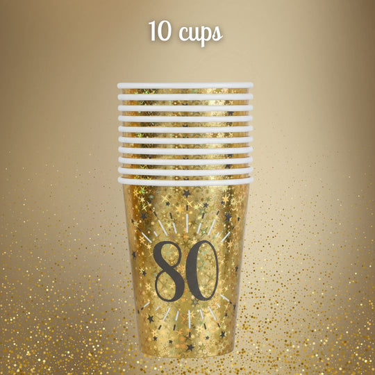 80th Birthday Party Bundle: Gold Supplies for Effortless Celebration!