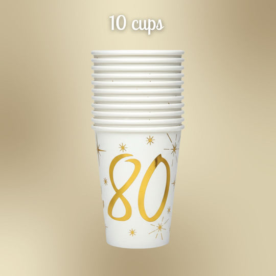 80th Birthday Party Supplies Bundle - Ultimate Gold Celebration Joy!