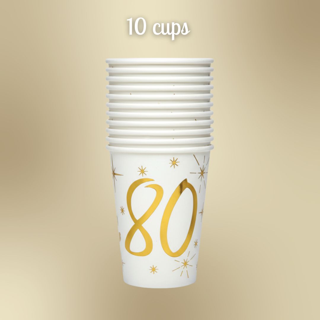 80th Birthday Party Supplies Bundle - Ultimate Gold Celebration Joy!