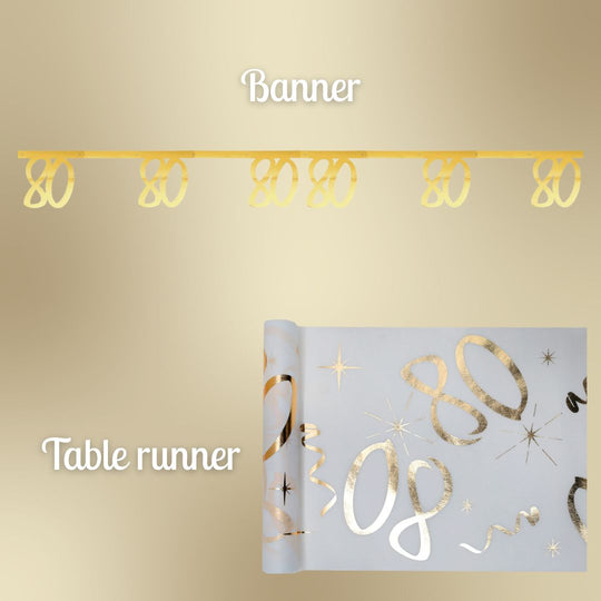 80th Birthday Party Supplies Bundle - Ultimate Gold Celebration Joy!
