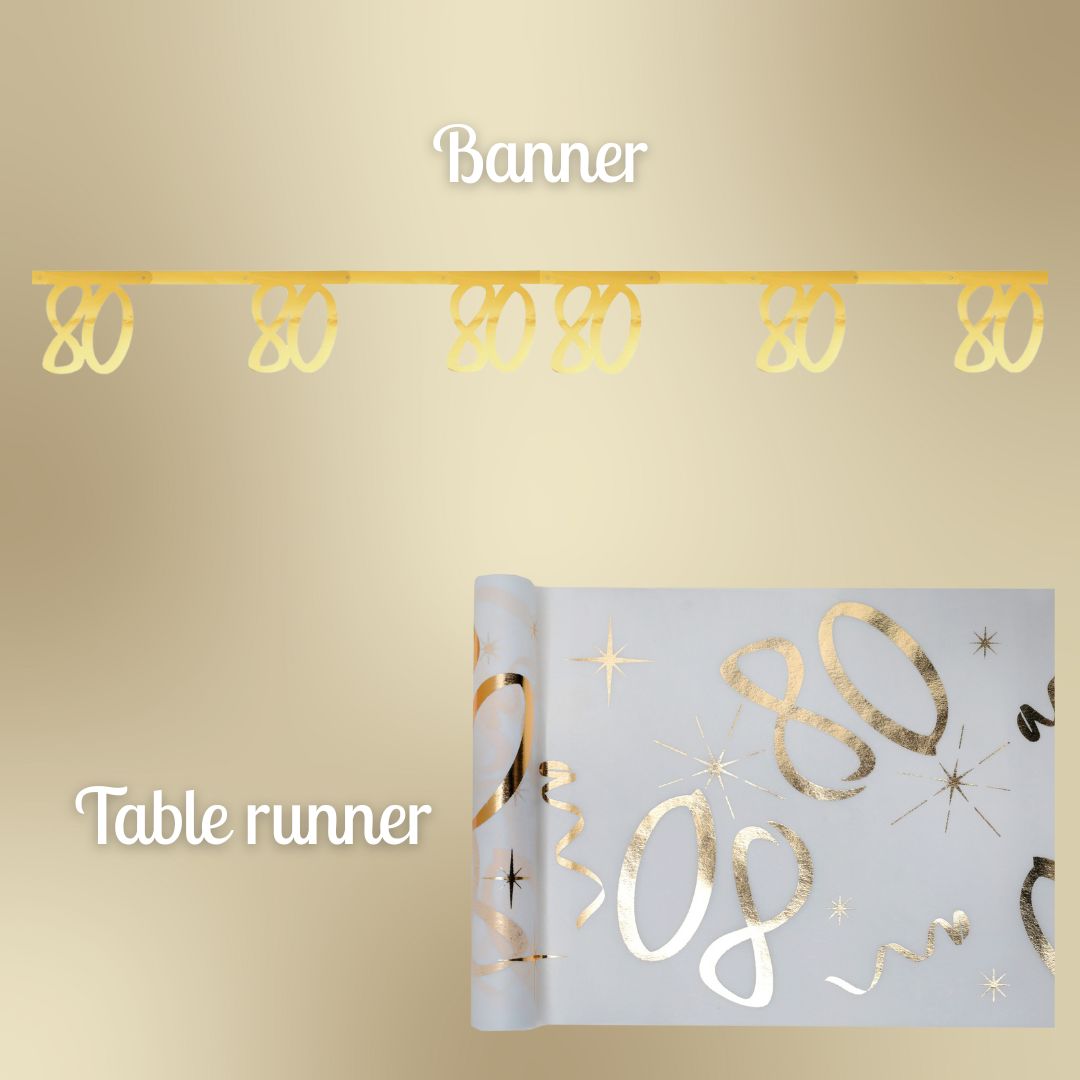 80th Birthday Party Supplies Bundle - Ultimate Gold Celebration Joy!