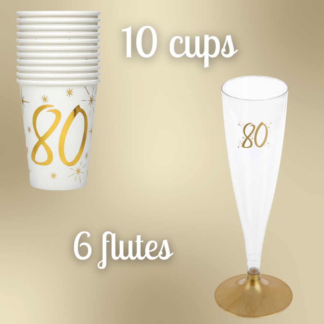 Ultimate 80th Birthday Party Bundle: Gold Celebration Essentials!