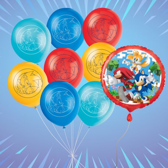 Sonic Party Bundle: Foil & Latex Balloons - Joy in Every Box!