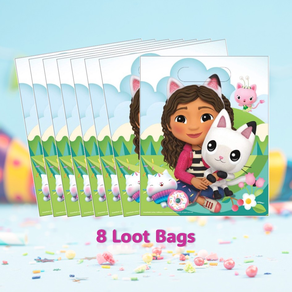 Gabby's Dollhouse Party Bundle: Stickers & Loot Bags for Effortless Fun
