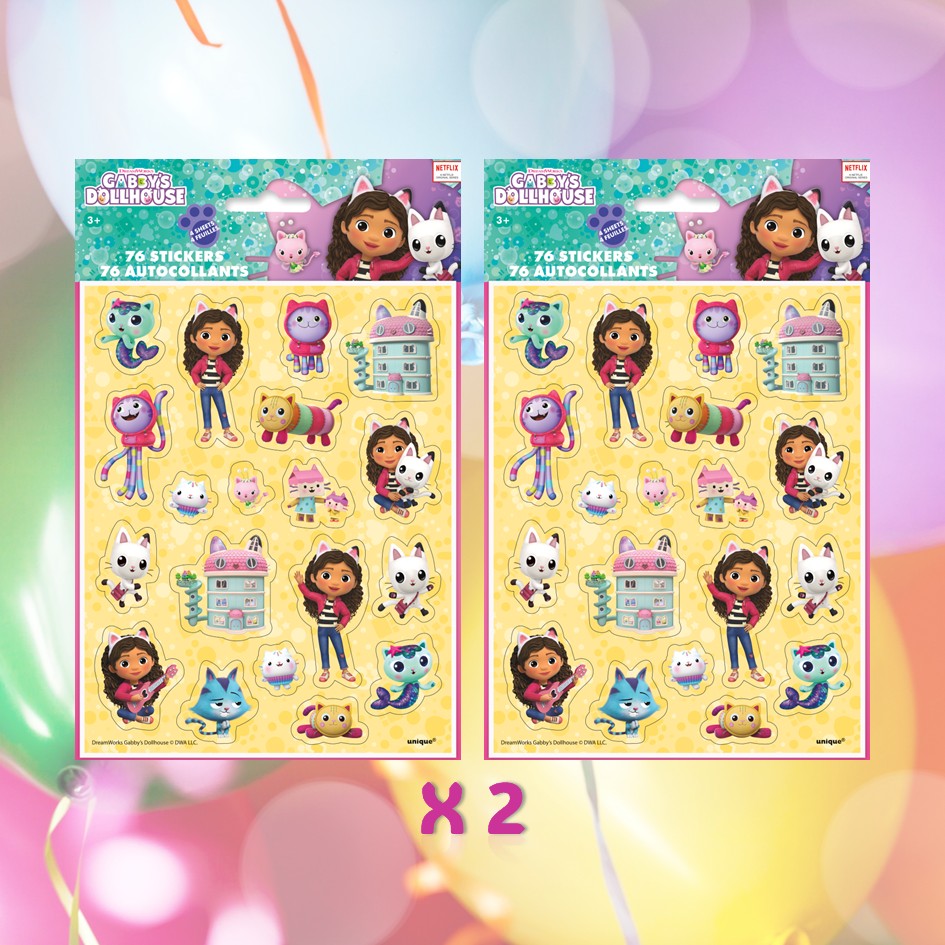 Gabby's Dollhouse Party Bundle: Stickers & Loot Bags for Effortless Fun