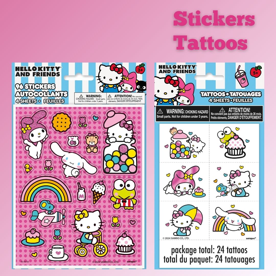 Hello Kitty Party Bundle: Tattoos & Stickers - Ultimate Fun Awaits!