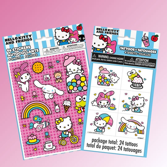Hello Kitty Party Bundle: Tattoos & Stickers - Ultimate Fun Awaits!