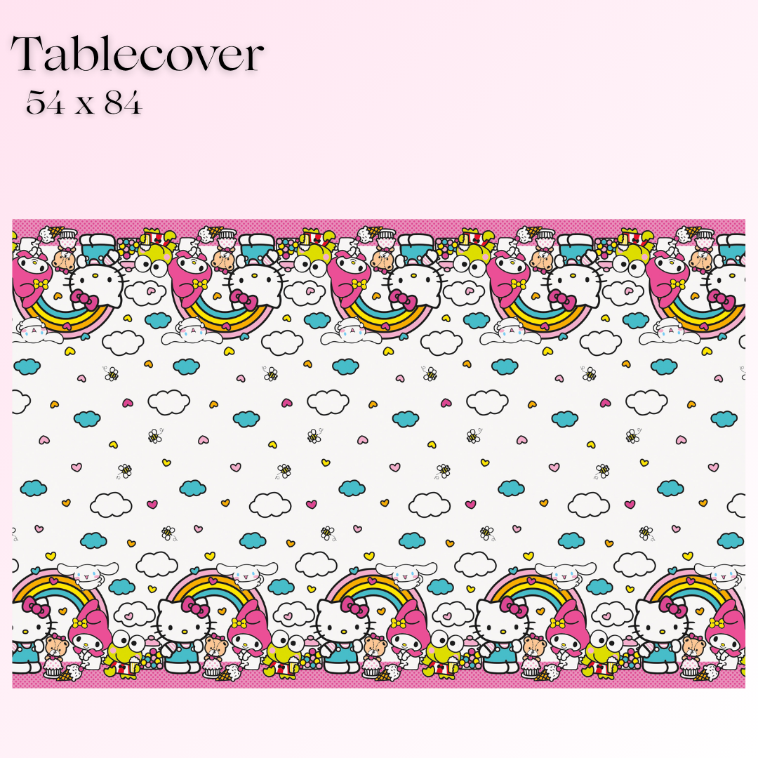 Hello Kitty Party Bundle - Tablecloth & Stickers, Ultimate Fun!