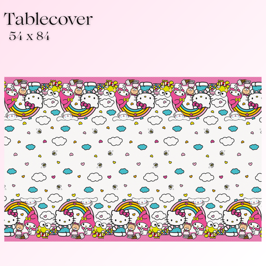 Hello Kitty Party Bundle - Tablecloth & Stickers, Ultimate Fun!