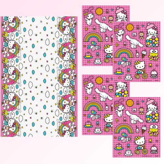 Hello Kitty Party Bundle - Tablecloth & Stickers, Ultimate Fun!