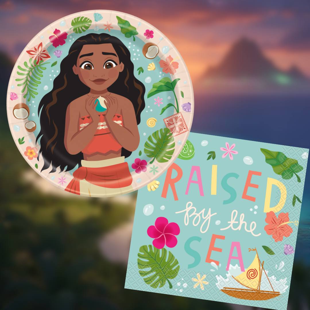 Moana 2 Birthday Party Supplies Bundle, Party Solution Value Pack, 2 Dinner Plates 8ct, Tablecloth 1ct, 16 Luncheon Napkins, Official Licensed, 33 Pc Set