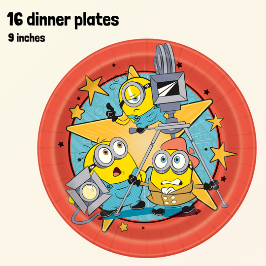 Despicable Me Party Bundle: Dinner Plates, Napkins & Tablecloth – Effortless Fun!