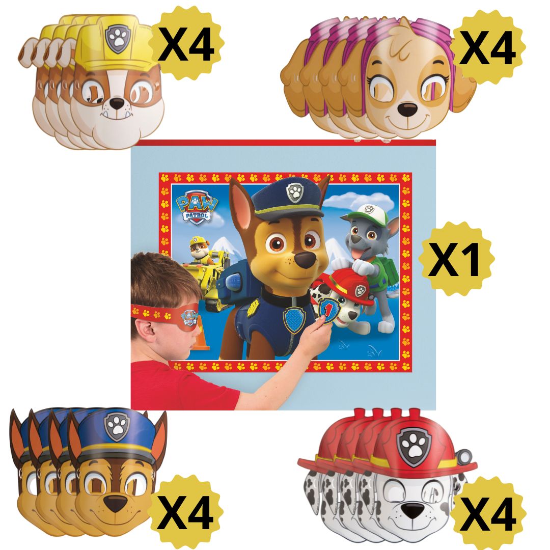 Paw Patrol Party Bundle - Games & Masks for Effortless Fun!