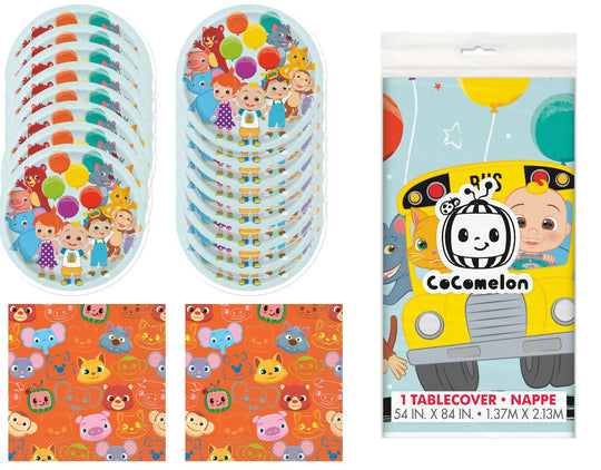 CocoMelon Theme Party Supply Bundle - Instant Joy for 8 Guests!