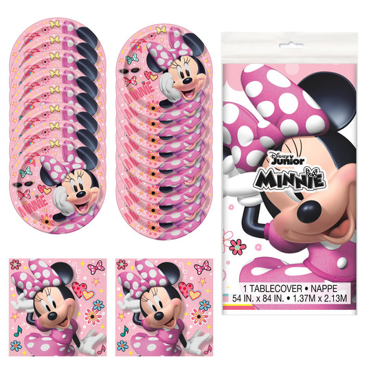 Minnie Mouse Prêt-à-fêter: Assiettes, Serviettes, Nappe - Kit Anniversaire Enfant Ultimes