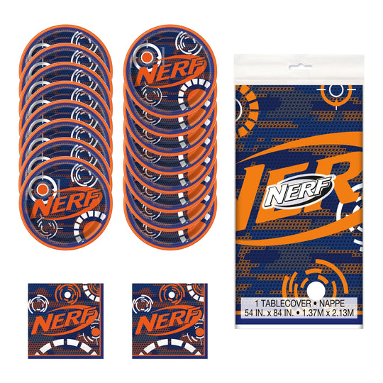 Nerf Themed Party Supplies Bundle - Ultimate Fun Pack For 16 Children